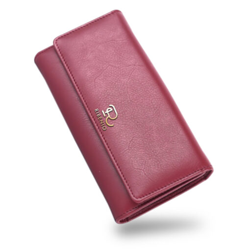 CONTINENTAL Tri-Fold WALLET - Wine red