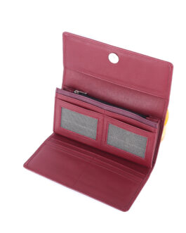 CONTINENTAL Tri-Fold WALLET – Wine red
